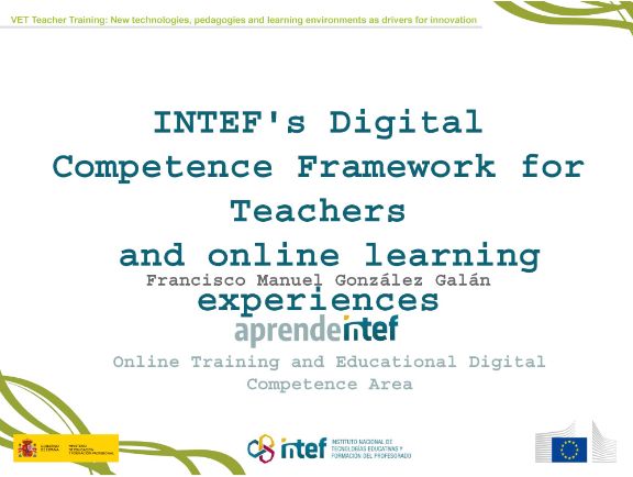 INTEF's Digital Competence Framework for Teachers and online learning
