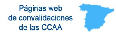 Páginas web de convalidaciones de las CCAA