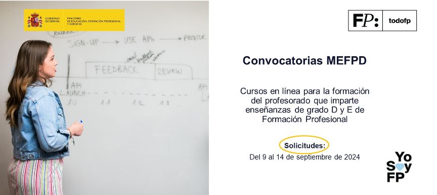 Publicada la convocatoria de plazas para cursos en línea para profesorado de Formación Profesional