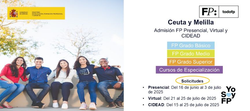 Admisión de alumnado a Ciclos Formativos de FP en Ceuta y Melilla