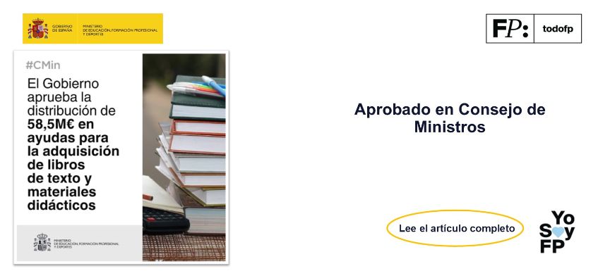 El Ministerio de Educación distribuirá a las comunidades 58,5 millones de euros para ayudas para la adquisición de libros de texto