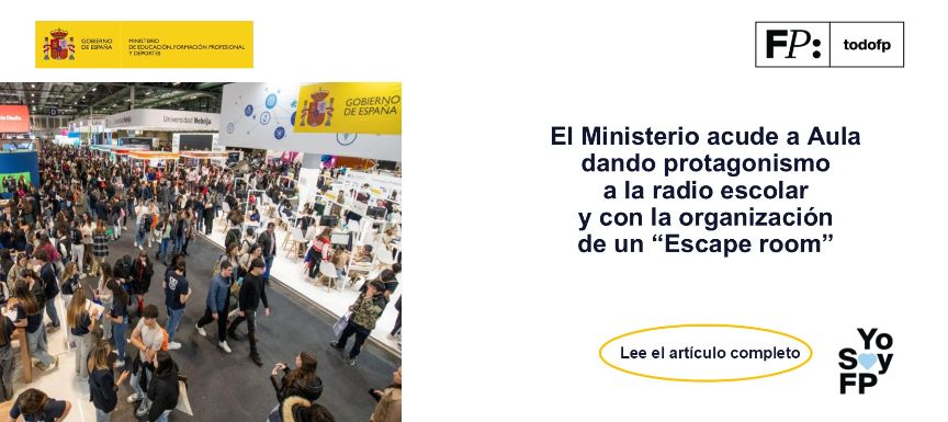 El Ministerio acude a Aula 2025 dando protagonismo a la radio escolar y con la organización de un ‘Escape room’