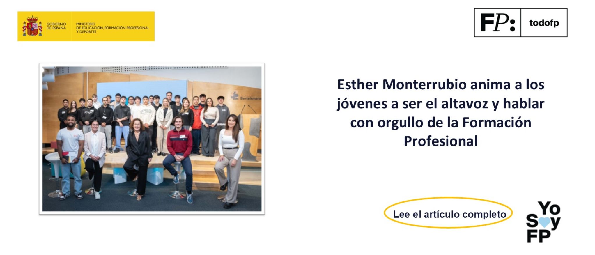Esther Monterrubio anima a los jóvenes a ser el altavoz y hablar con orgullo de la Formación Profesional