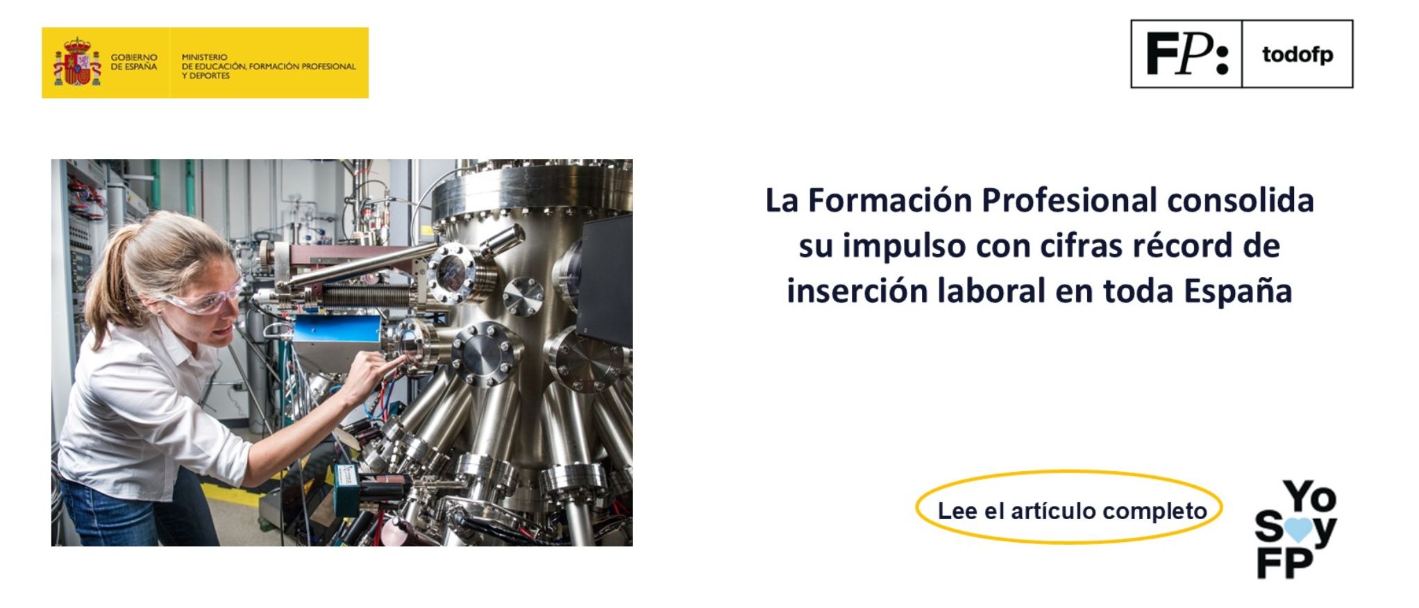 La Formación Profesional consolida su impulso con cifras récord de inserción laboral en toda España