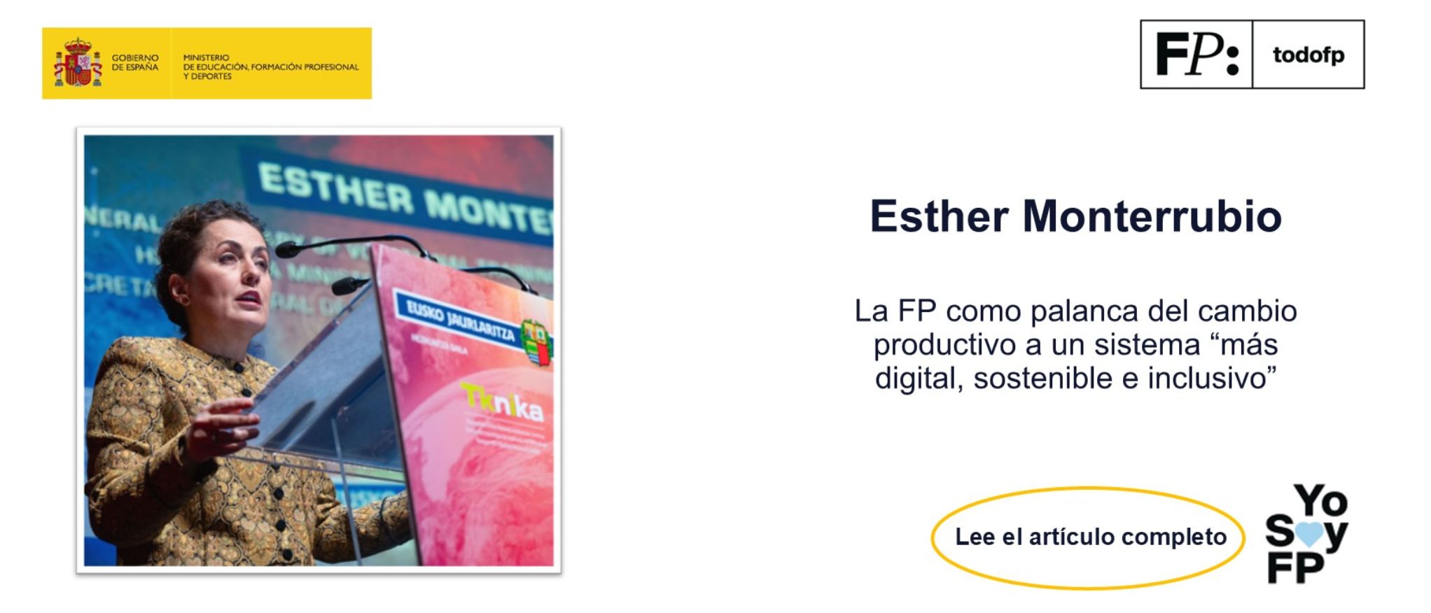 Esther Monterrubio sitúa la FP como palanca del cambio productivo a un sistema "más digital, sostenible e inclusivo"