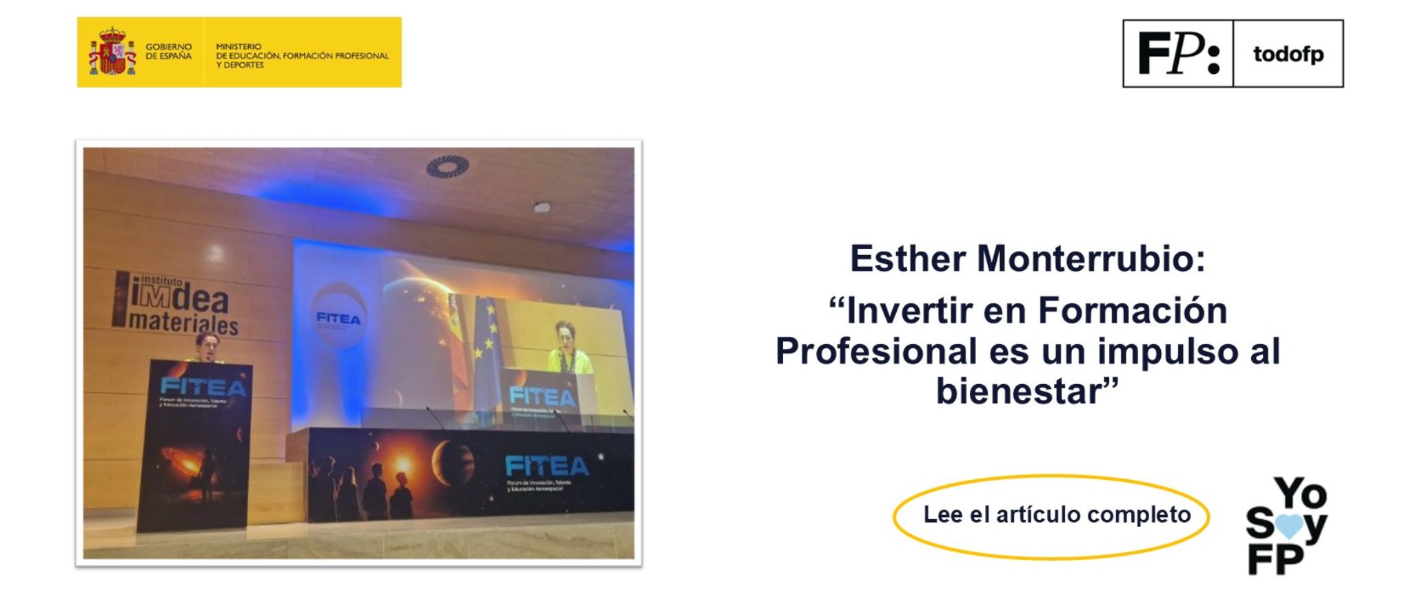 Esther Monterrubio destaca en FITEA 2025 que la Formación Profesional es clave para el bienestar y la innovación en España