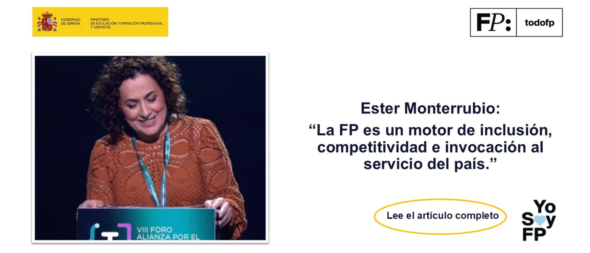 Esther Monterrubio: “La FP es un motor de inclusión, competitividad e innovación al servicio del país”