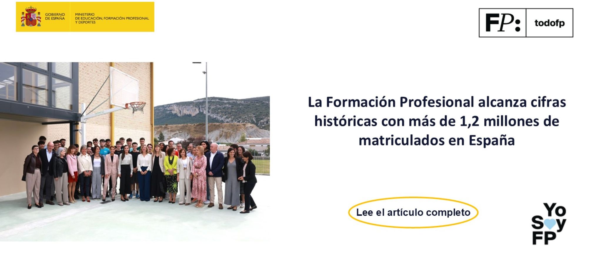 La Formación Profesional alcanza cifras históricas con más de 1,2 millones de matriculados en España