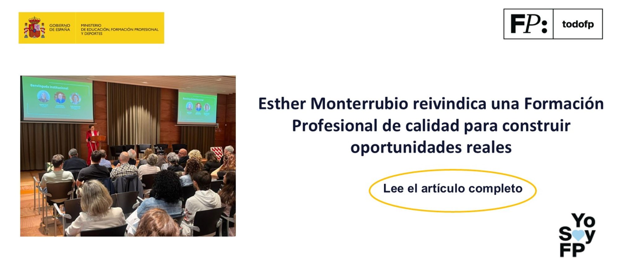 Esther Monterrubio reivindica una Formación Profesional de calidad para construir oportunidades reales