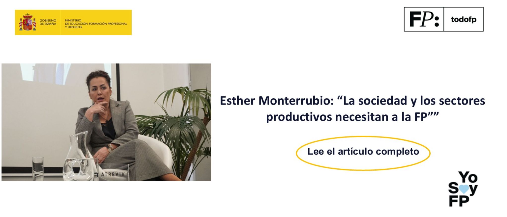 Esther Monterrubio: “La sociedad y los sectores productivos necesitan a la Formación Profesional”