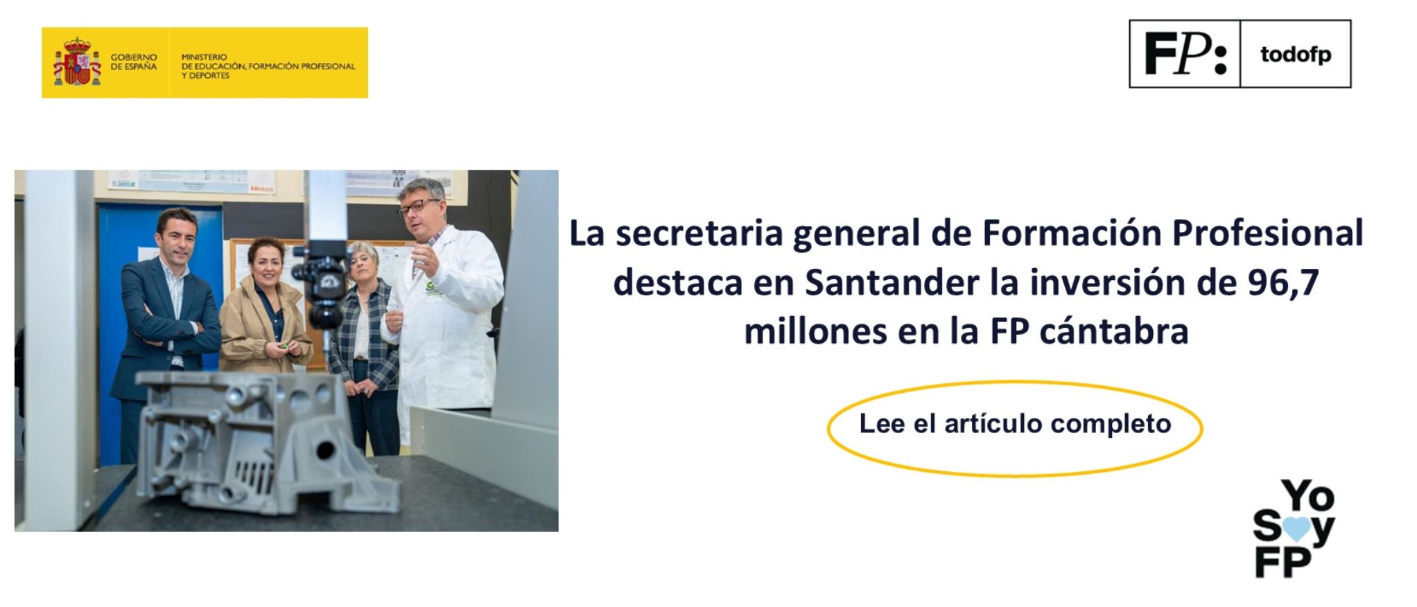 La secretaria general de Formación Profesional destaca en Santander la inversión de 96,7 millones en la FP cántabra