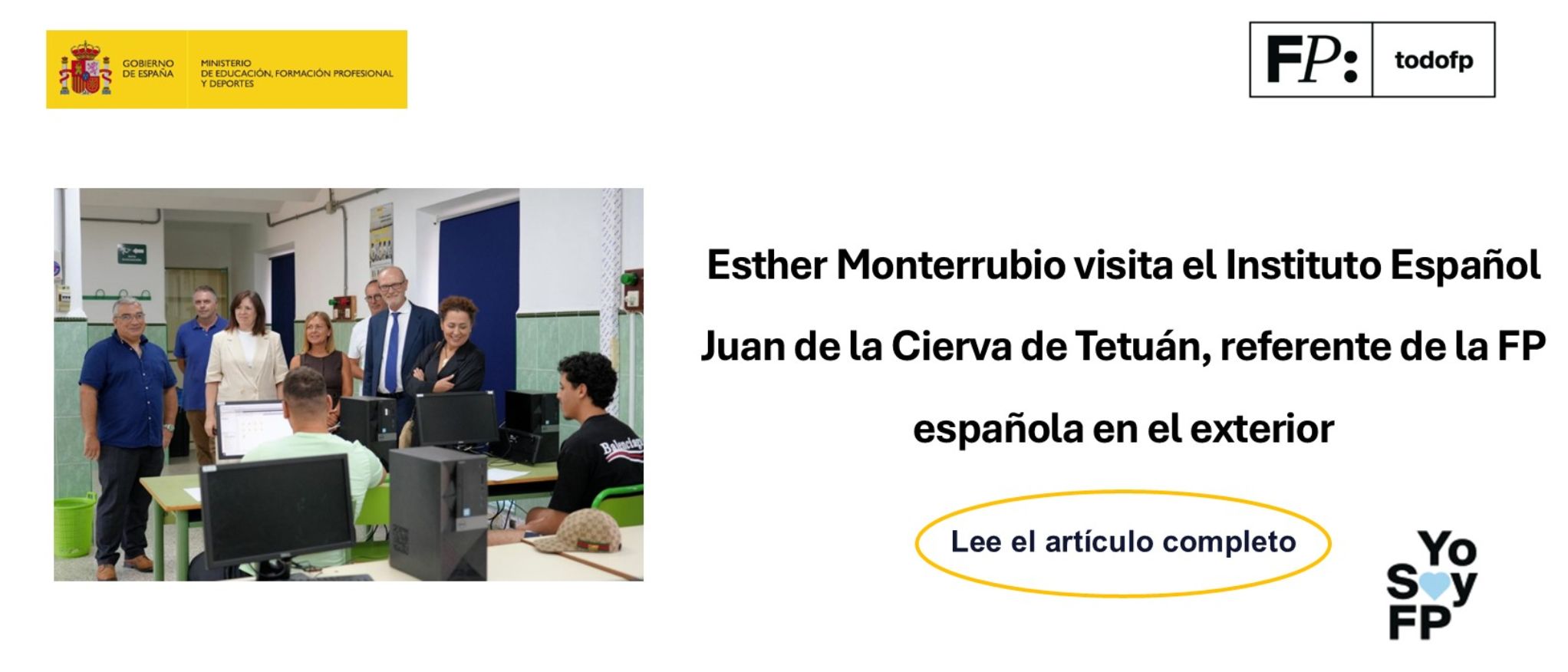 Esther Monterrubio visita el Instituto Español Juan de la Cierva de Tetuán, referente de la FP española en el exterior